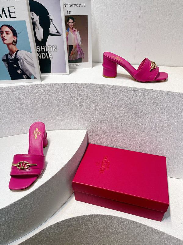 VT Leather Mules Pink Cowhide 292876