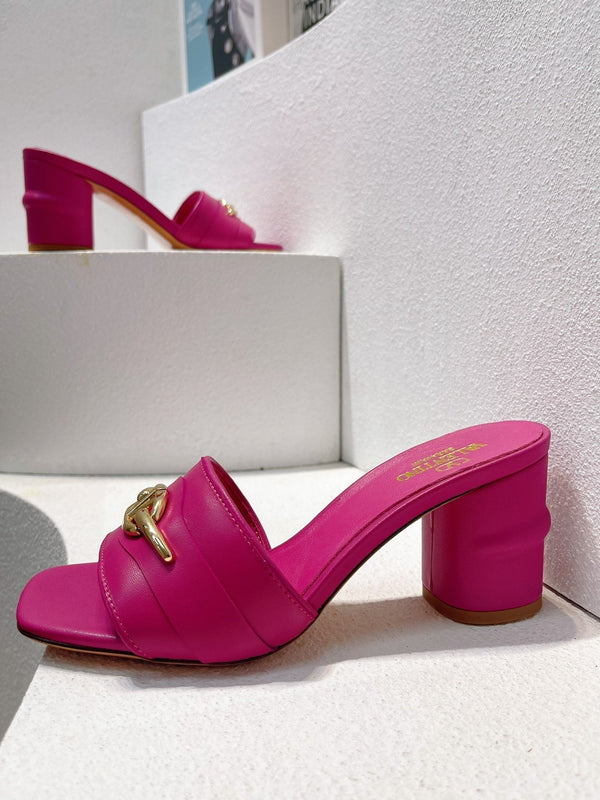 VT Leather Mules Pink Cowhide 292876