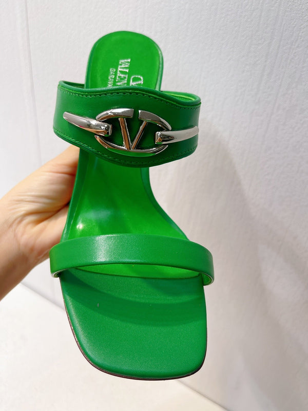 VT Heeled Sandal Green Cowhide 292880