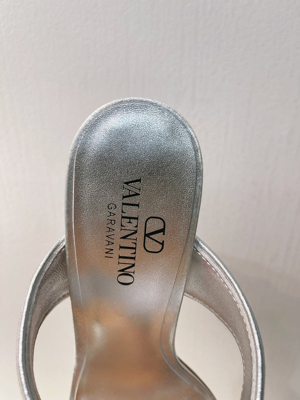 VT Heeled Sandal Silver Cowhide 292883