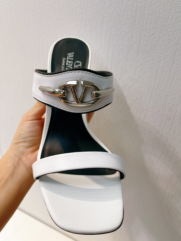 VT Heeled Sandal White Cowhide 292886