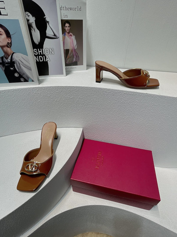 VT Mid Heel Mule Sandal Brown Sheepskin 292762