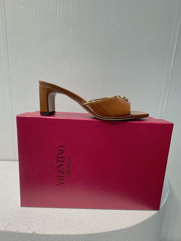 VT Mid Heel Mule Sandal Brown Sheepskin 292762