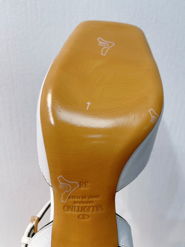 VT Sandals Heels 50mm White Cowhide 292768