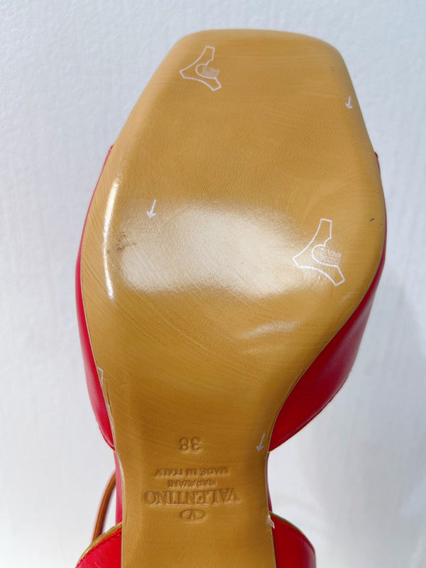 VT Sandals Heels 50mm Red Cowhide 292769
