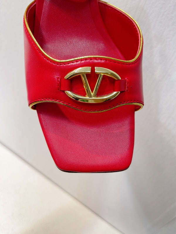 VT Sandals Heels 50mm Red Cowhide 292769