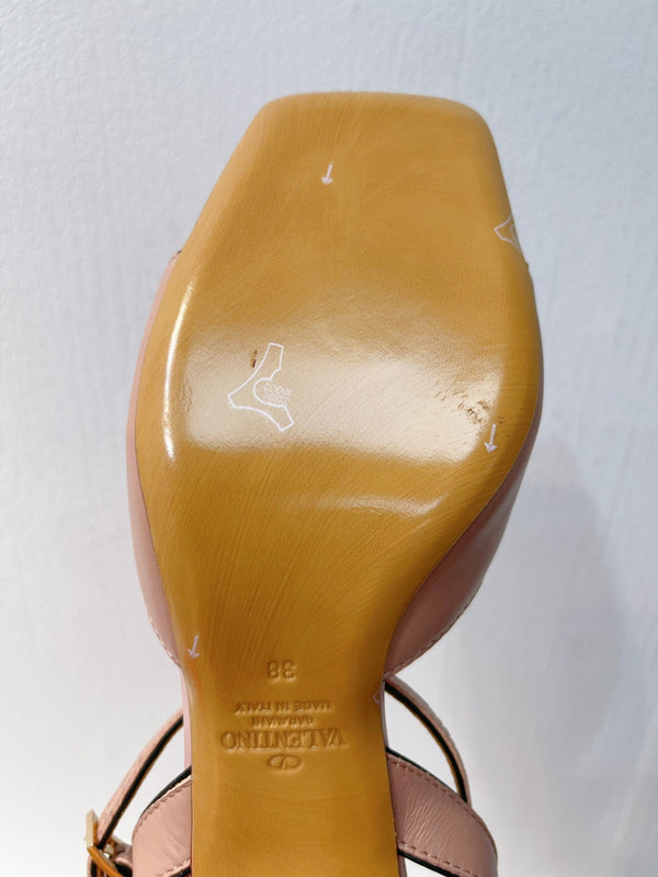 VT Sandals Heels 50mm Nude Cowhide 292773