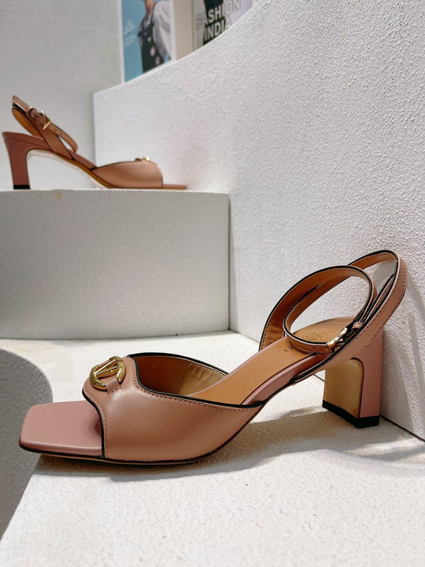 VT Sandals Heels 50mm Nude Cowhide 292773