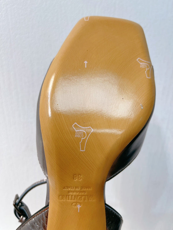 VT Sandals Heels 50mm Gray Cowhide 292776