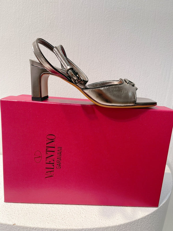 VT Sandals Heels 50mm Gray Cowhide 292776