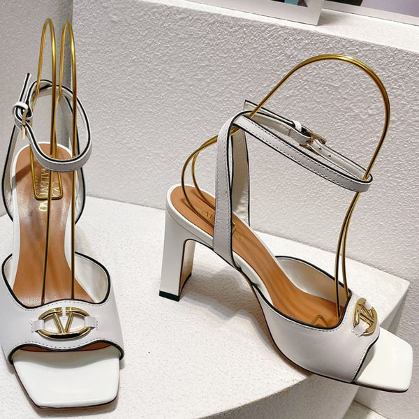 VT Sandals Heels 70mm White Cowhide 292778