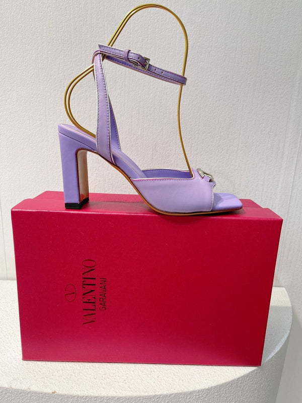VT Sandals Heels 70mm Medium Purple Cowhide 292781