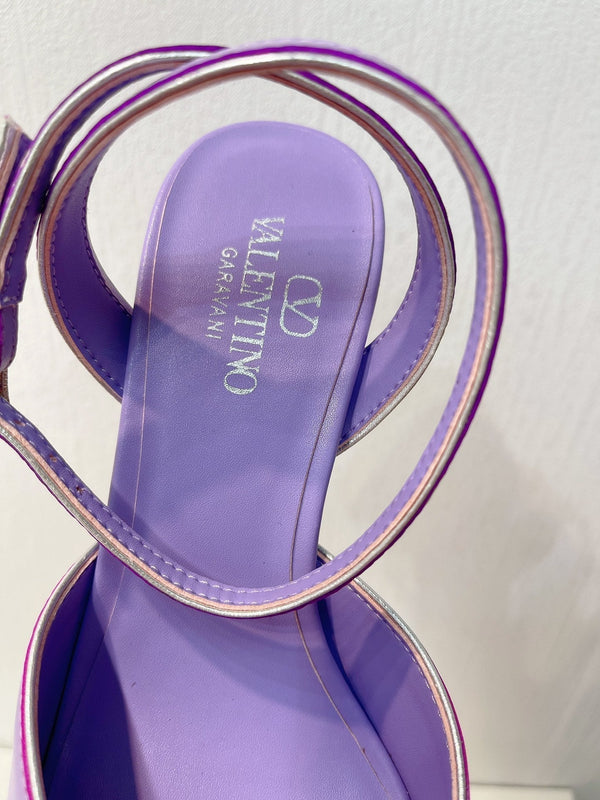 VT Sandals Heels 70mm Medium Purple Cowhide 292781