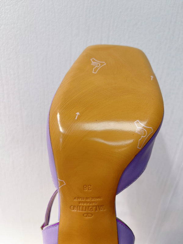 VT Sandals Heels 70mm Medium Purple Cowhide 292781