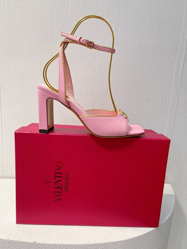VT Sandals Heels 70mm Pink Cowhide 292782