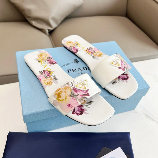 CIABATTE STAMPATE PRA IN PELLE DI AGNELLO BIANCA