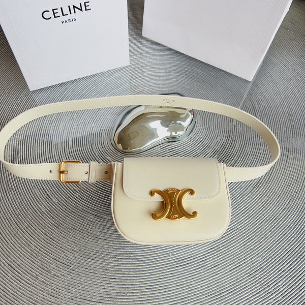 celin cream calfskin belt bag