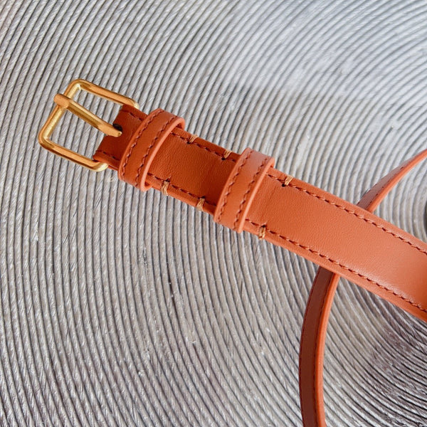 CL BELT BAG TRIOMPHE 25 MM BELT TRIOMPHE ORANGE CALFSKIN GOLD HARDWARE