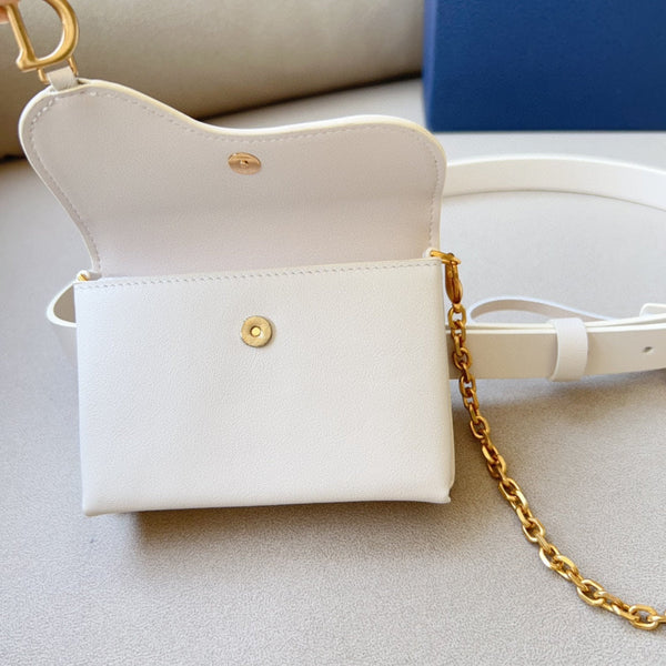 saddle removable pouch white calfskin 20mm belt