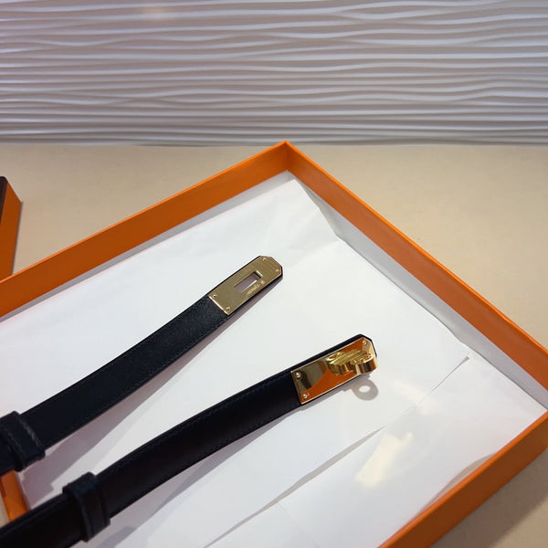 hm kelly belt 18mm black calfskin gold buckle