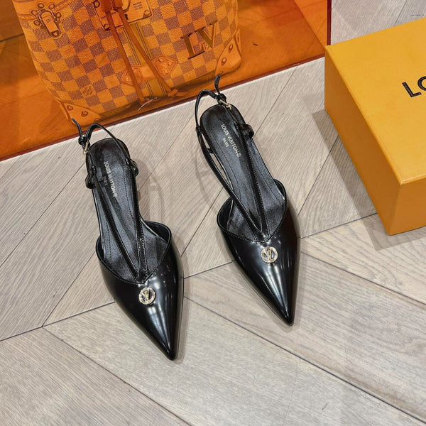 LV SLINGBACK CON TACCO BASSO NERO