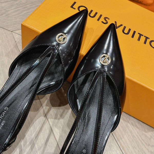 LV SLINGBACK CON TACCO BASSO NERO