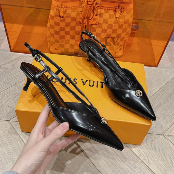 LV SLINGBACK CON TACCO BASSO NERO