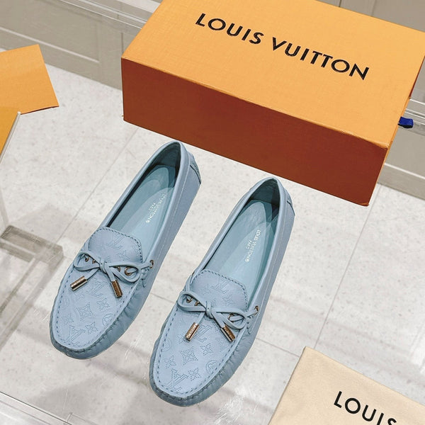 LV Gloria Loafer Light Blue Perforated Calfskin 480732