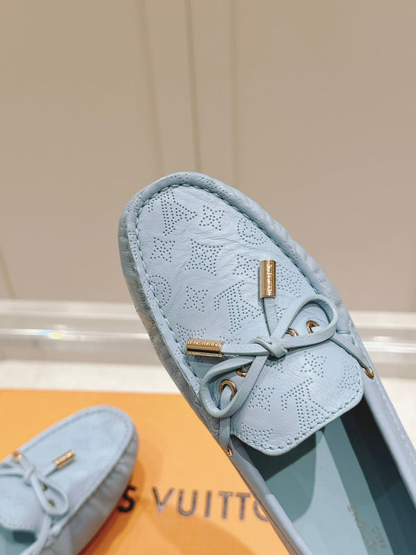 LV Gloria Loafer Light Blue Perforated Calfskin 480732