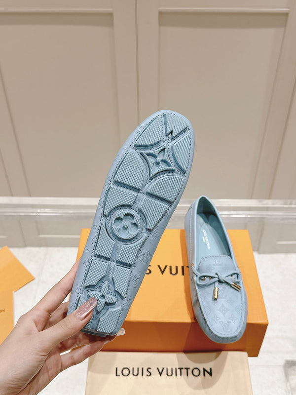 LV Gloria Loafer Light Blue Perforated Calfskin 480732