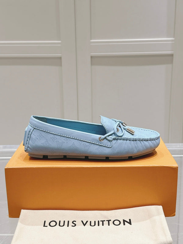 LV Gloria Loafer Light Blue Perforated Calfskin 480732