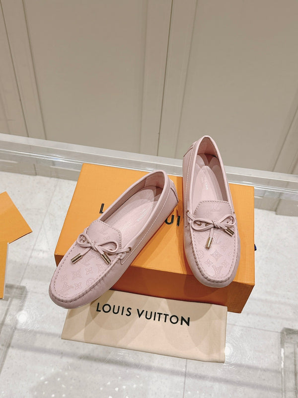 LV Gloria Loafer Pink Perforated Calfskin 480733
