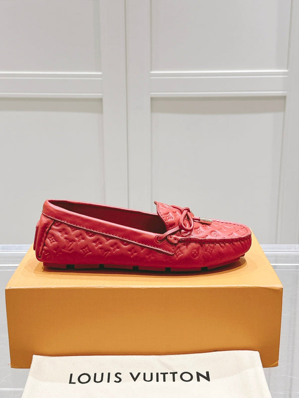 LV Gloria Loafer Red Embossed Calfskin 480741