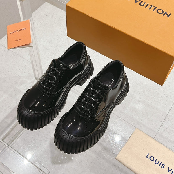 LV Ruby Flat Derby Sneaker Black Patent Leather 480787