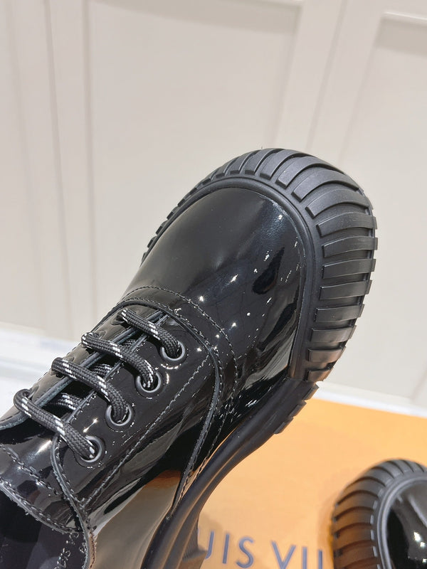 LV Ruby Flat Derby Sneaker Black Patent Leather 480787