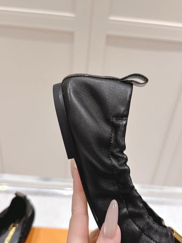 LV 25PF Nolita Flat Ballerina Black Sheepskin 480514