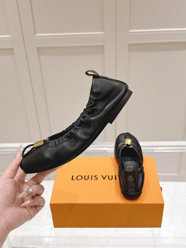 LV 25PF Nolita Flat Ballerina Black Sheepskin 480514