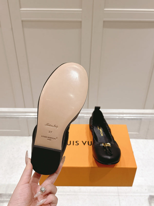 LV 25PF Nolita Flat Ballerina Black Sheepskin 480514