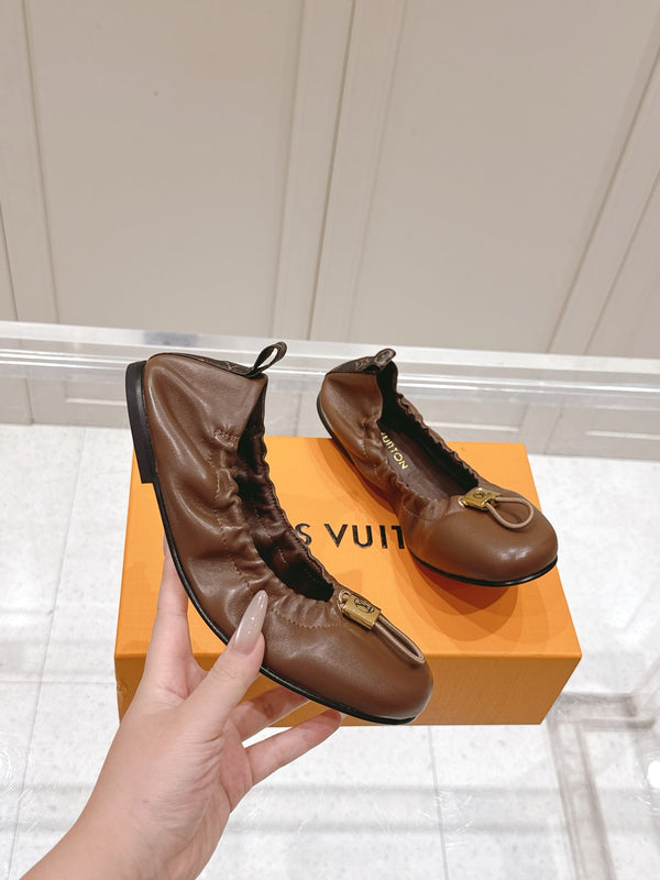 LV 25PF Nolita Flat Ballerina Brown Sheepskin 480515