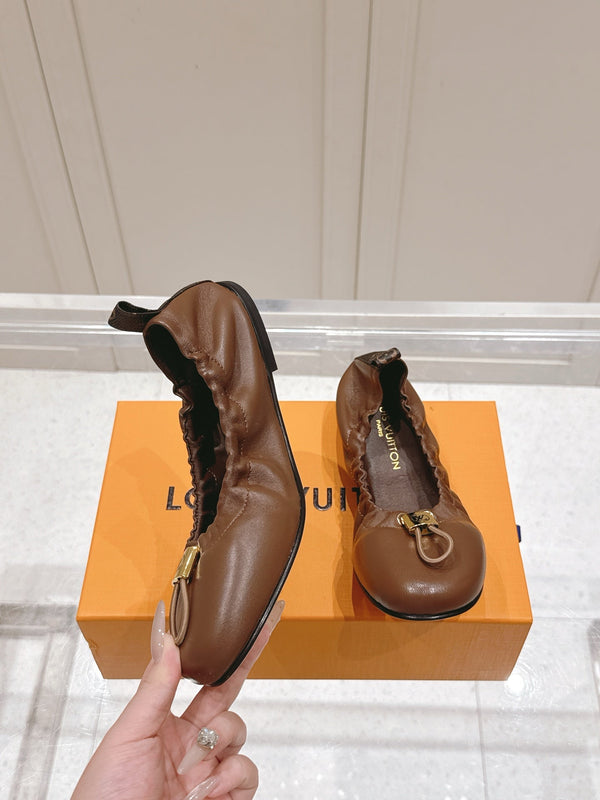LV 25PF Nolita Flat Ballerina Brown Sheepskin 480515