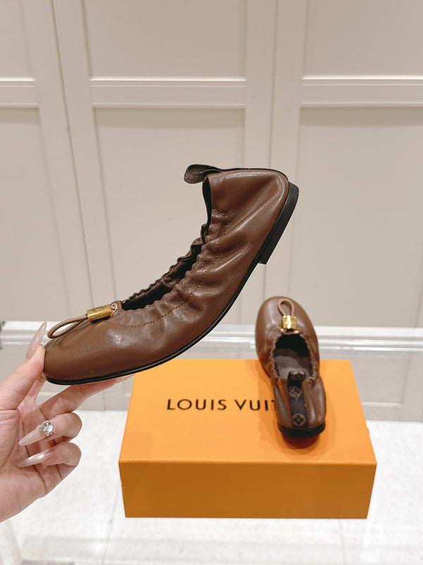 LV 25PF Nolita Flat Ballerina Brown Sheepskin 480515