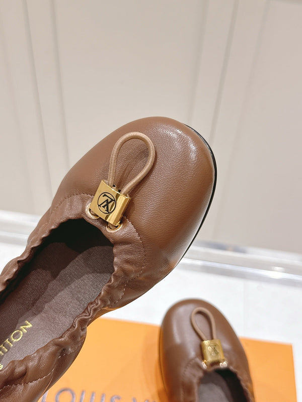 LV 25PF Nolita Flat Ballerina Brown Sheepskin 480515