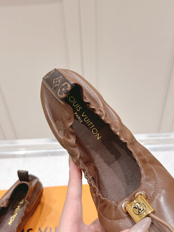 LV 25PF Nolita Flat Ballerina Brown Sheepskin 480515