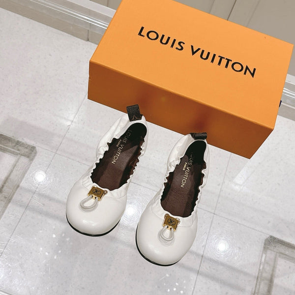 LV 25PF Nolita Flat Ballerina White Sheepskin