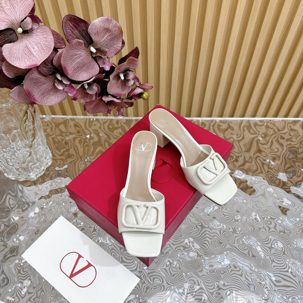 SANDALI APERTI VLOGO SIGNATURE HIGH SHINE 60 MM IN PELLE DI VITELLO BIANCA