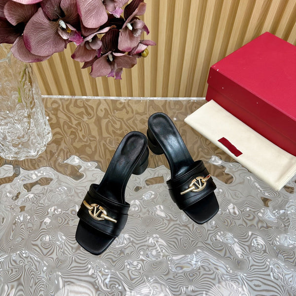 High Heel 70 Mule Sandal The Bold Edition Vlogo Square Toe Black