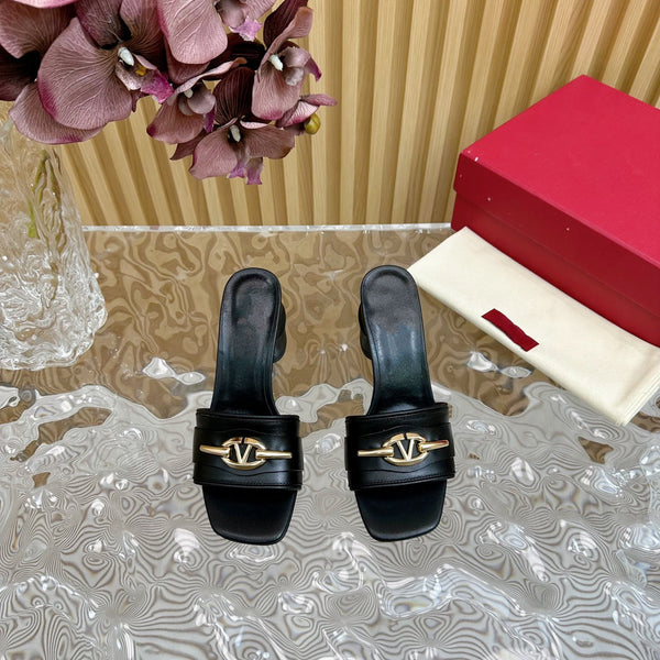 High Heel 70 Mule Sandal The Bold Edition Vlogo Square Toe Black