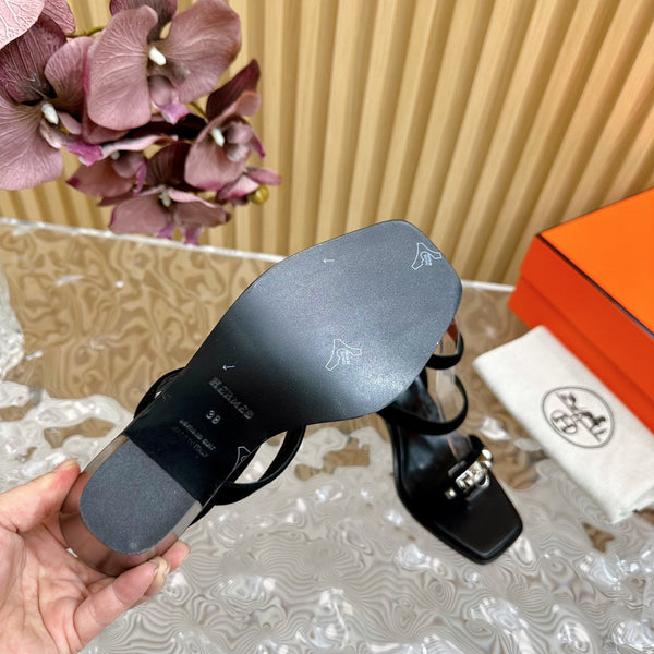 hm iveresse sandal 65 black suede calfskin