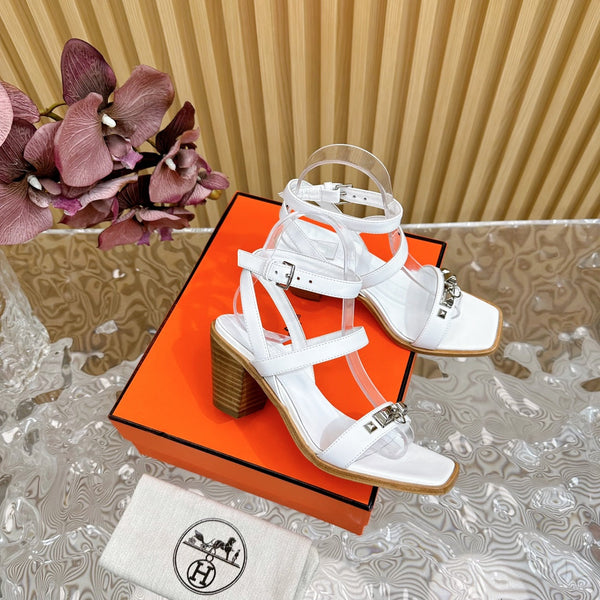 hm iveresse sandal 65 white calfskin
