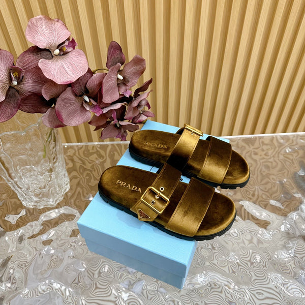 PRA SLIDES SANDALS AMBER VELVET